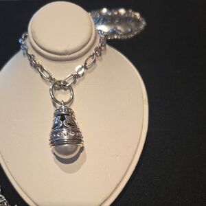 Brighton Silver and Pearl Pendant Necklace